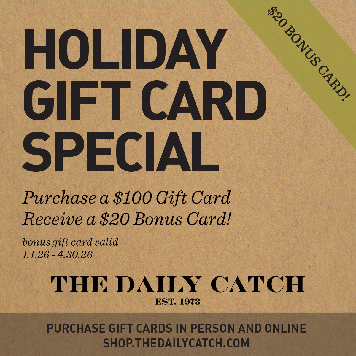 Gift Card - Holiday Bonus